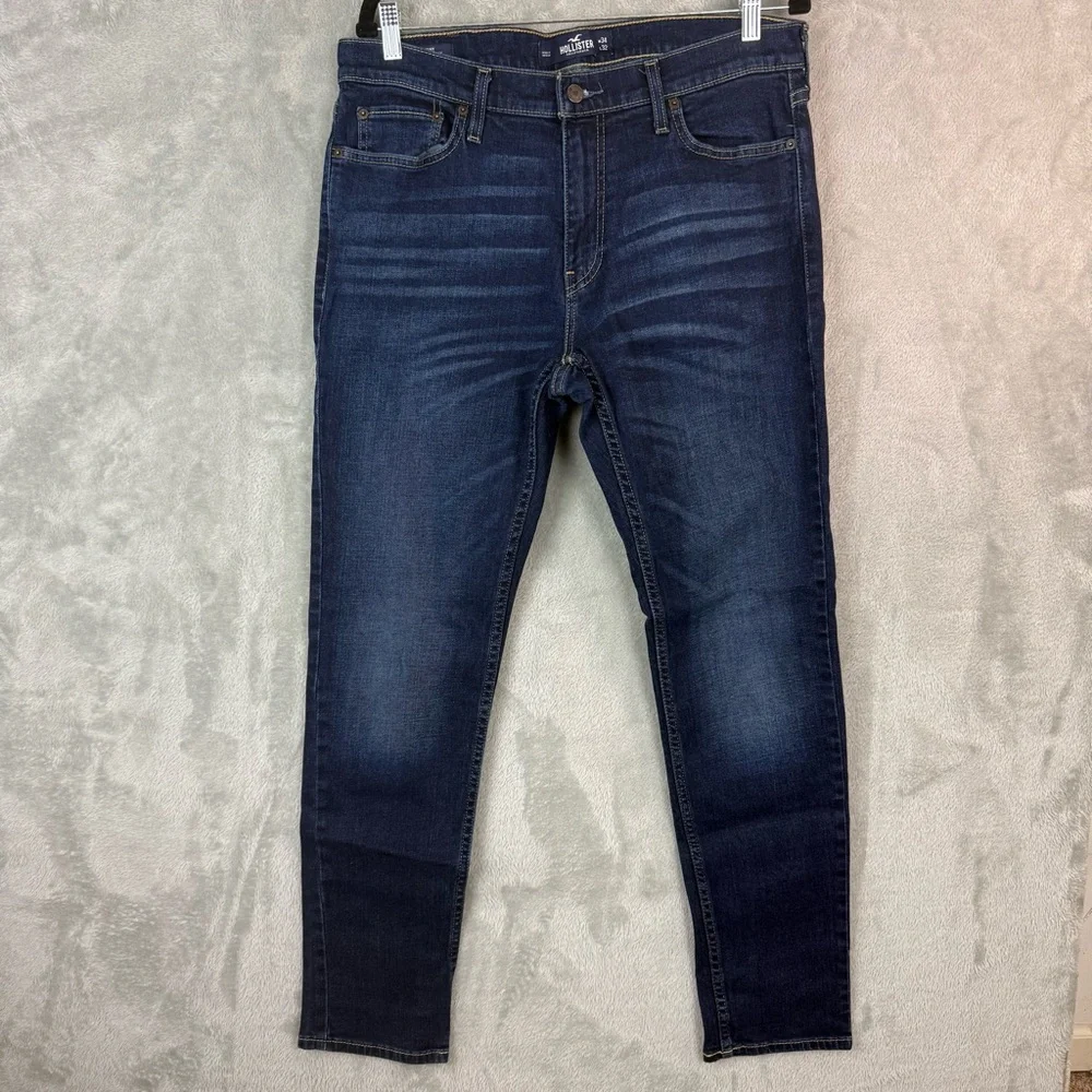 Hollister Men's Dark Blue Skinny Jeans Epic Flex 34X32